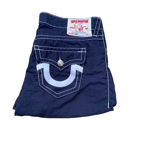 Vintage True Religion Jean Shorts SURF Blue Size 42 - Picture 2 of 8